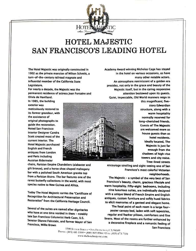 The Hotel Majestic Story